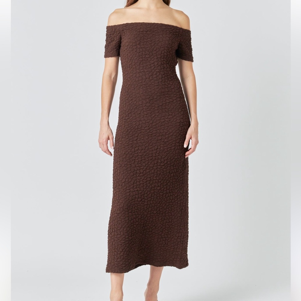English Factory Chocolate Brown Midi dress
